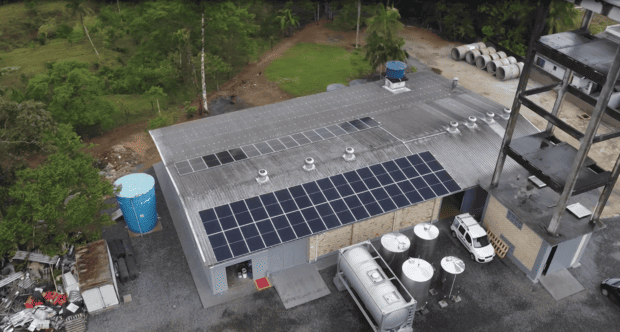 Sistema de energia solar do cliente Ervas Garuva em Garuva
